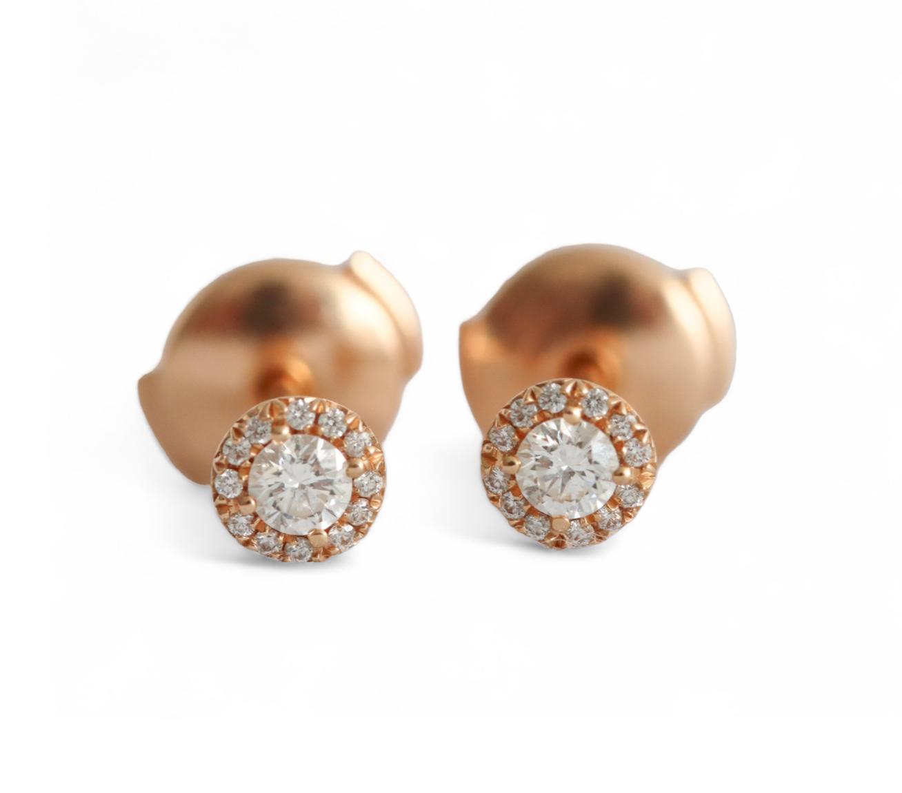 Tiffany Soleste 18kt rose Gold Studs Earrings with Diamonds