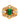 Art Deco 1930 18kt Yellow Gold Ring with Diamonds and Emerald