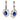 Antique Earrings 18kt gold and Platinum with Synthetic Sapphires and Diamonds