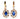 Antique Earrings 18kt gold and Platinum with Synthetic Sapphires and Diamonds