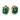 Brutalist 18kt yellow Gold Earrings with Rough uncut Emeralds & Diamonds