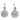 1930 Art Deco 18kt white Gold Drop Earrings with Diamonds