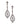 Art Deco style Hanging Earrings in Platinum with 2.35 carats in Diamonds