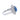 18kt white Gold Halo Ring with Sapphire & Diamonds