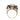 Retro 18kt yellow and white Gold Ring with Aquamarine