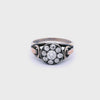 Edwardian 1890 Ring in 14kt yellow Gold and Silver with Old mine Diamonds