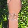 ITALY 18kt Rose & White Gold Wavy Cuff Bracelet with 7.90 Cts in Diamods