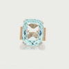 Retro 1950 18kt yellow Gold Ring with 14.25 Cts Aquamarine