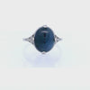 Art Deco 18kt Gold Ring with 5.50 Cts Blue Sapphire and Diamonds