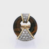 18K Yellow Gold Tiger Eye & Diamond Ring