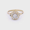 Edwardian 1900 Rosetta Ring in 18kt yellow Gold with Old mine Diamonds