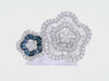 Toi et Moi 18kt white Gold Flower Ring with 9.1 CTW in Diamonds & Sapphires