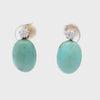 1920 Deco 18kt yellow Gold Earrings with Diamonds and Turquoises