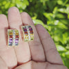 Rainbow 18kt Gold Earrings with Multicolor Gemstones & Diamonds