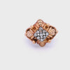 Retro Deco 1940 Ring in 18kt yellow Gold and Platinum with Diamonds