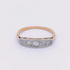Art Deco 1920 five stones Ring in 18kt Gold and Silver with Diamonds