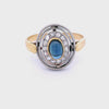 Art Deco 1920 Ring in 18kt Gold and Platinum with Diamonds and Sapphire