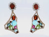 Convertible 18kt yellow Gold Earrings with Dimamonds and natural Gemstones