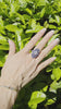 Art Deco Style Platinum Ring with 3.90 CTW in Diamonds and Sapphires