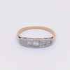 Art Deco 1920 five stones Ring in 18kt Gold and Silver with Diamonds