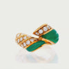 PICCHIOTTI  18kt Yellow Gold Ring with Chrysoprase and Diamonds