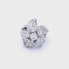 Retro 1950 Platinum flower Ring with 1.10 Carats in Diamonds