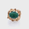 Vintage  18k Gold Ring with Black Opal & Diamonds