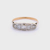 Art Deco 1920 Five Stones Ring in 18kt Yellow Gold with Diamonds
