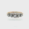 Edwardian 14kt Gold and Platinum 5 Diamonds Ring