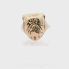 Vintage Bulldog 18k yellow Gold Ring