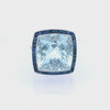 Art Deco Style Platinum Cocktail Ring 14.65 CTW Aquamarine, Sapphires, Diamonds