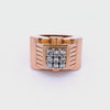 Retro Deco 1940 18kt yellow Gold Chevalier Ring with Diamonds