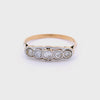 Art Deco 1920 Five Stones Ring in 18kt Yellow Gold with Diamonds