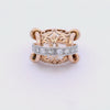 Retro Deco 1940 Ring in 18kt Gold with Diamonds