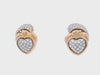 1970 Mid-Century 18kt yellow Gold Heart Earrings with 2.25 Cts Diamonds