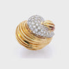 Mid-Century 18kt yellow & white Gold Cocktail Ring with 2.00 Cts in Diamonds
