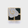 Designer 18kt Gold Geometric Ring with Onyx & Diamonds