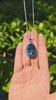 14K White Gold Blue Topaz & Diamond Necklace