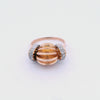 Retro Deco 1935 fluted Ring in 18kt Gold and Platinum with Diamonds