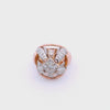 Retro Deco 1940 18kt gold Pyramid Ring with Diamonds