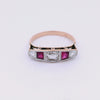 Art Deco 1920 Ring in 18kt yellow Gold and Platinum with Diamonds & Rubies