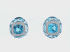 Hoop Earrings in 18kt white Gold with Blue Topaz & Diamonds