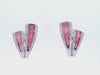 SCAVIA Italian 18kt white Gold Earrings with Pink Tourmaline & Diamonds
