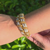 FRENCH 1960 Mid-Century 18kt yellow Gold Bracelet with 5.04 Cts in Diamonds