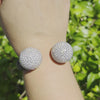 ITALY 18kt White Gold Boules Cuff Bracelet 27.85 CTW in Black & White Diamonds