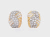 1970 Mid-century 18kt yellow Gold Hoop Earrings with 3.10 Cts in Diamonds