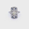 Art Deco 1915 Ring in 18kt Gold with Diamonds and Sapphires