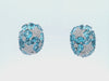 Hoop Earrings in 18kt white Gold with Blue Topaz & Diamonds
