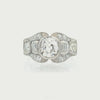 Art Deco 1920 Platinum Ring with 2.76 CTW in Diamonds
