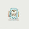 1950 Retro 18kt yellow Gold Ring with 14.25 Cts Aquamarine